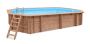 Holzpool 8x4.5m Schwimmbecken Blockbohlen-Bausatz Swimmingpool oval länglich